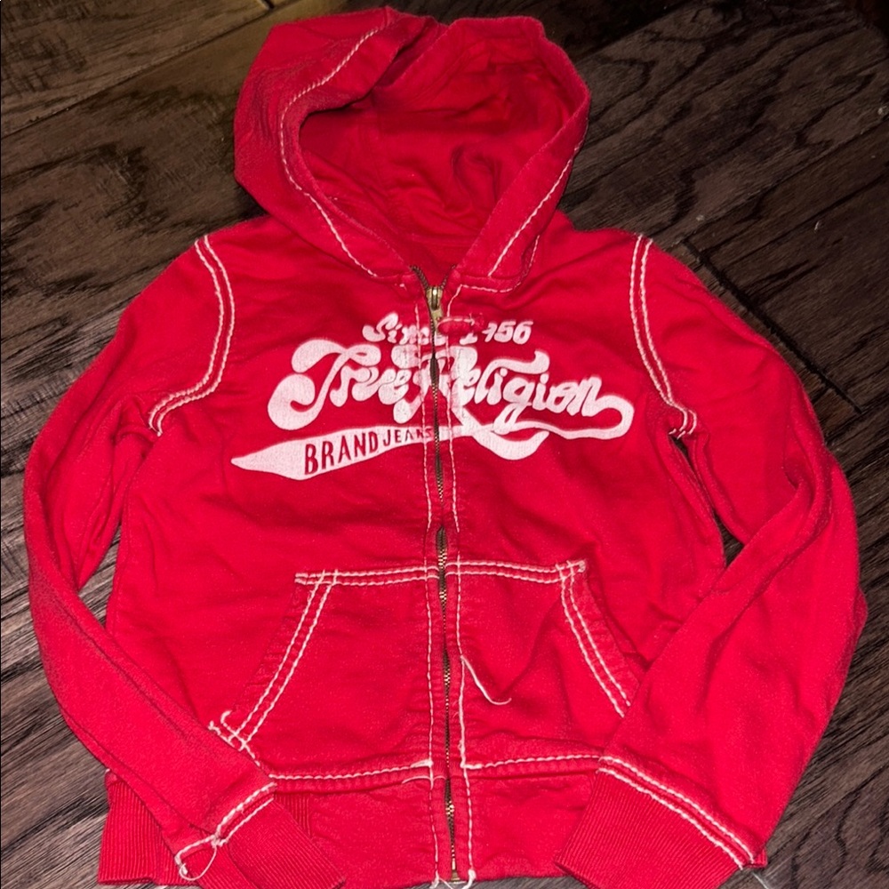 True Religion Kids Red Zip-Up Hoodie